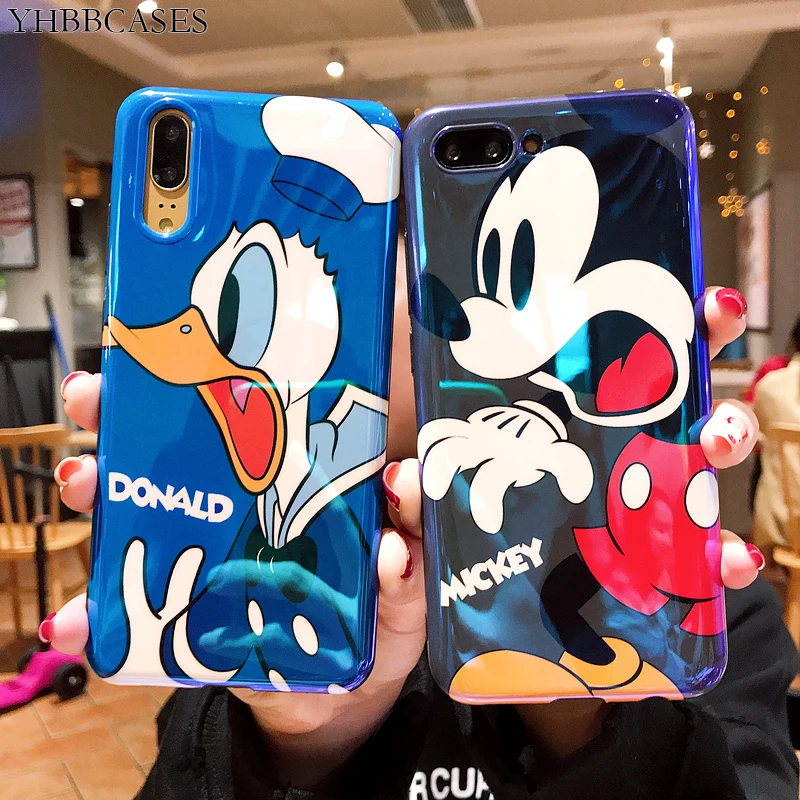 YHBBCASES Blu-ray Phone Case For Huawei P20 Pro Cases Cartoon Donald Duck Mickey Soft Cover Honor 9 10 Nova 2s 3e 3i |