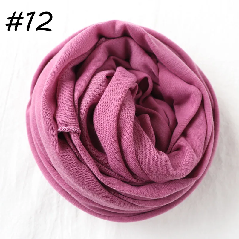 12 pale purple Один кусок Хиджаб Женский вискозный Джерси-шарф Мусульманский Исламский сплошной простой Джерси хиджабы Макси шарфы мягкие шали 70x160 см - Цвет: 12 pale purple
