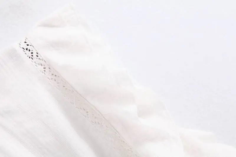 Женская белая блузка в стиле пэчворк ажурная черная с лентами летние топы для