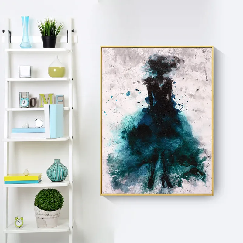 Nordic Canvas Painting Women Figure Abstract Living Room Decor Colorful Dress Lady Wall Art Picture Print Girl Bedroom | Дом и сад