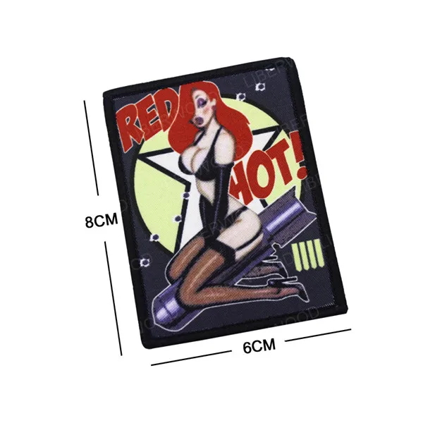 Красный горячий бомбардировщик Pin up Girl Nose Art Morale нашивка Тактическая Военная армейская Аппликация