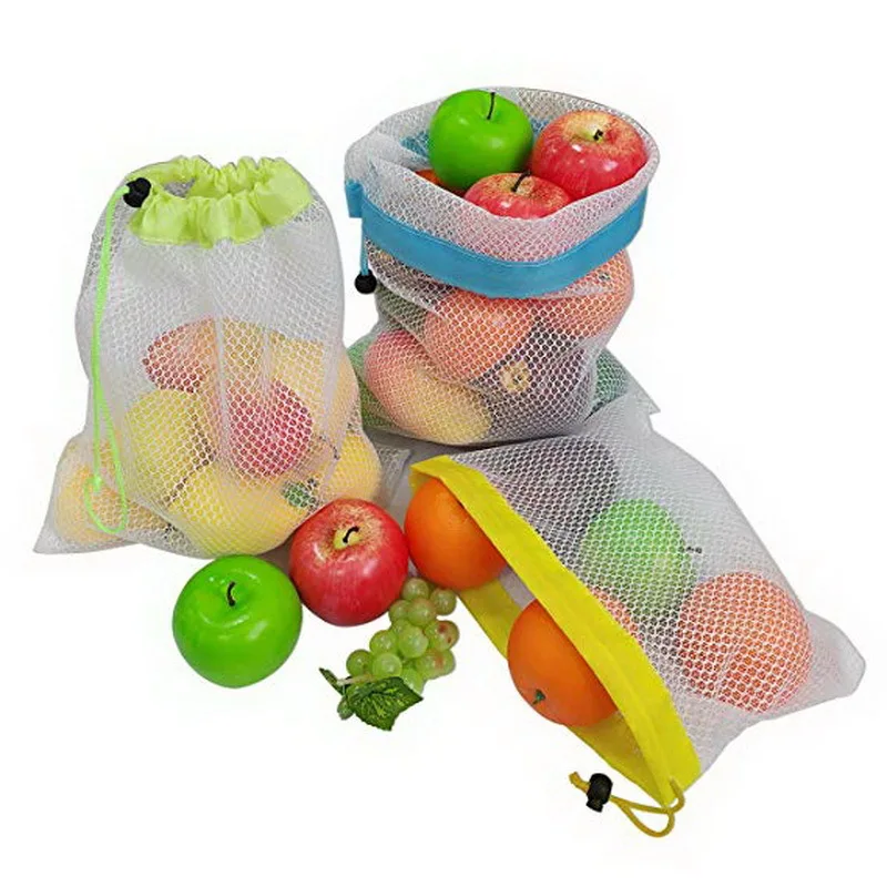 12pcs Reusable Grocery Shopping Bag Eco Friendly Bags String Bag Fruit and Vegetable bag Toys Storage Mesh Produce Shopping Bag