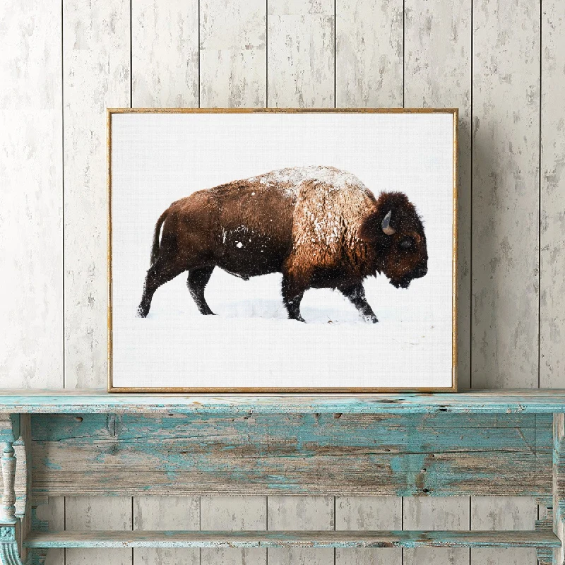 Настенный постер с изображением животных Bison в питомнике снежной зимы