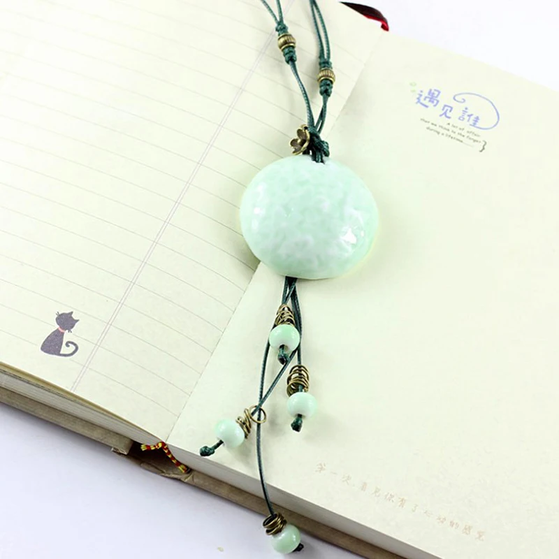 Модные ювелирные изделия винтажный керамический камень кулон ожерелье ручной