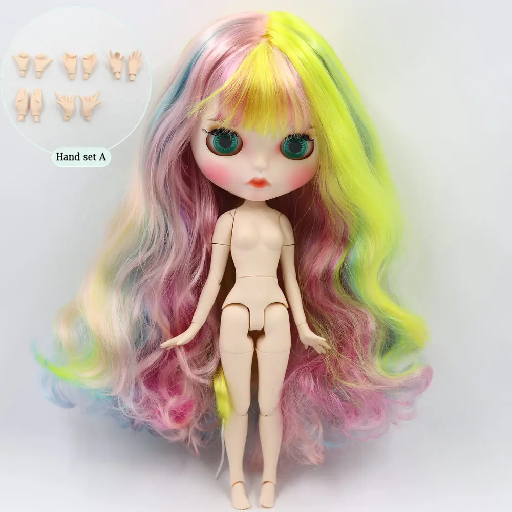 like the picture Ледяной телесного цвета Blyth кукольные № 1010/1019/1049/6227/4268/3208/1010 цветные волосы резные губ матовая индивидуальные шарнирное тело 1/6bjd - Цвет: like the picture