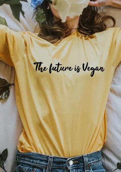 Женская хлопковая футболка с надписью The Future Is Vegan и goth Новое поступление размеры