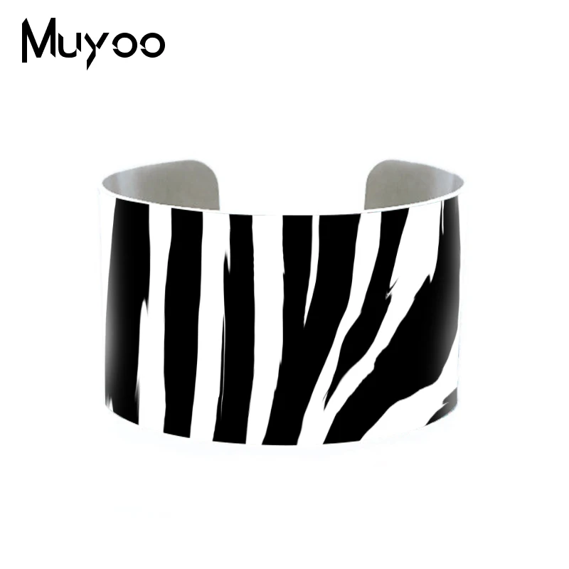 Модные радужные ювелирные изделия в виде зебры Радужный Браслет-манжета полоску