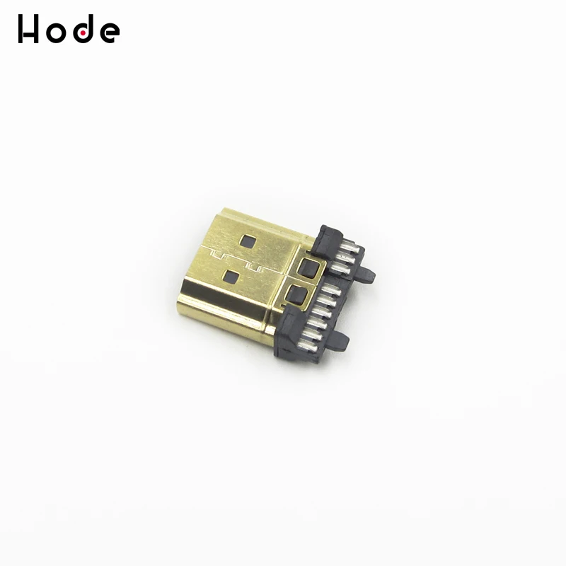 2 шт. HDMI Штекерная позолоченная пластина 19Pin Штекерный провод для припоя DIY