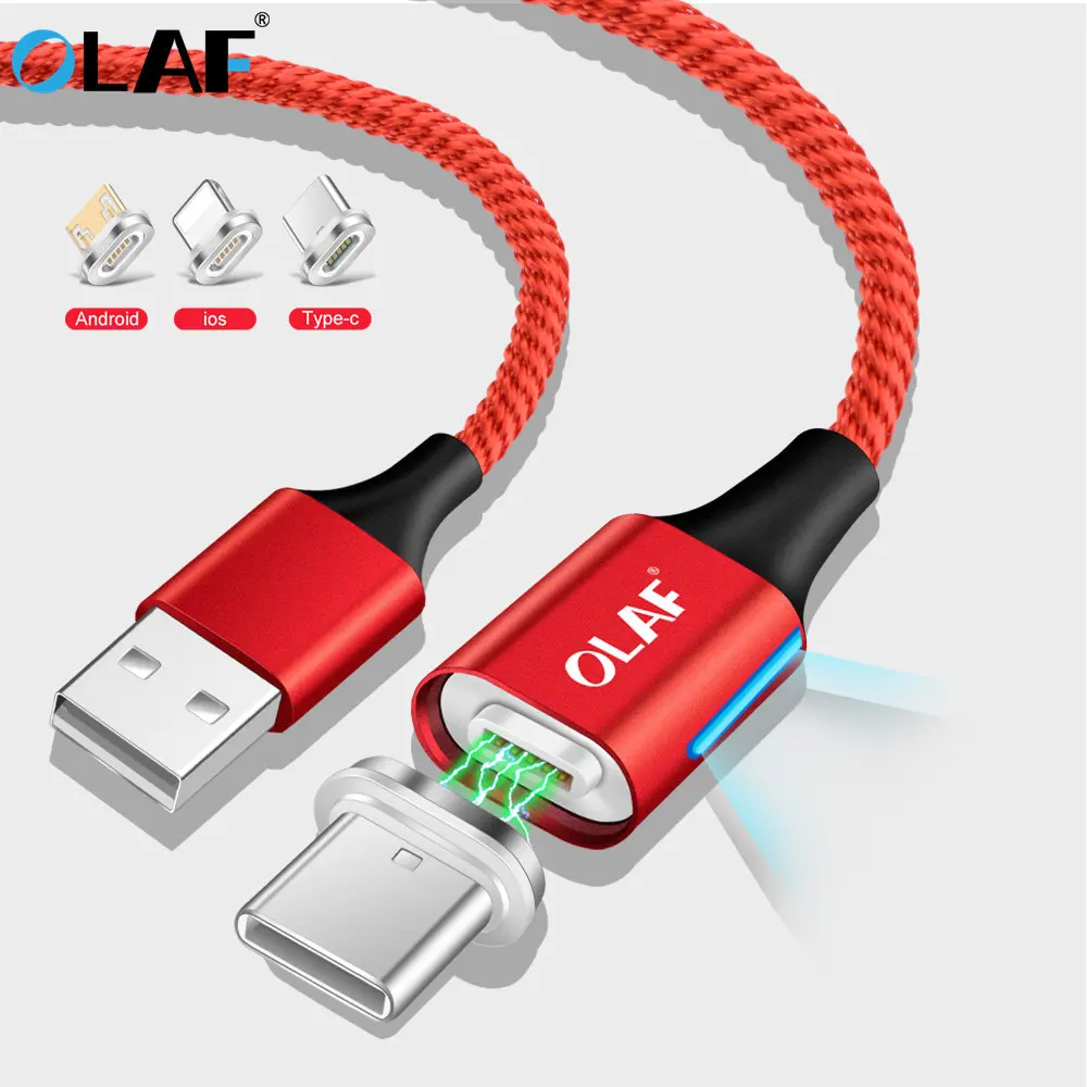 OLAF Магнитный кабель USB Зарядка micro usb освещение Быстрая зарядка C Тип шнур Магнит