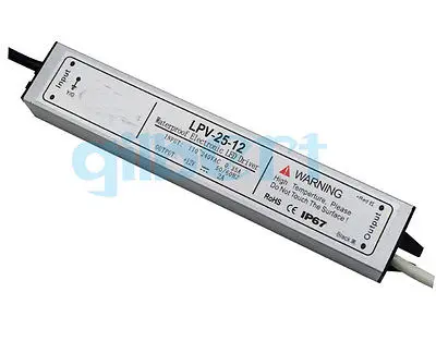 DC 12V 24W Светодиодный драйвер IP67 водонепроницаемый трансформатор наружный