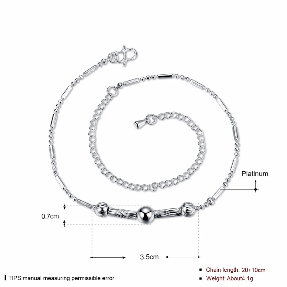 Женский милый пляжный браслет на ногу цепочка для ног с металлическими бусинами