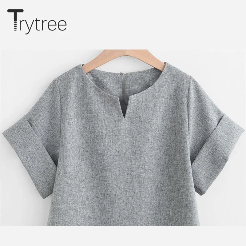 Trytree Женский комплект из двух предметов повседневный топ полиэстера и короткие