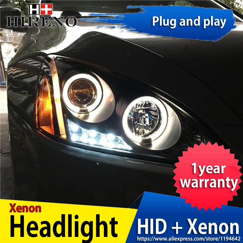 Hireno налобный фонарь для 2003 07 Honda Accord фара в сборе светодиодный DRL ангел объектив