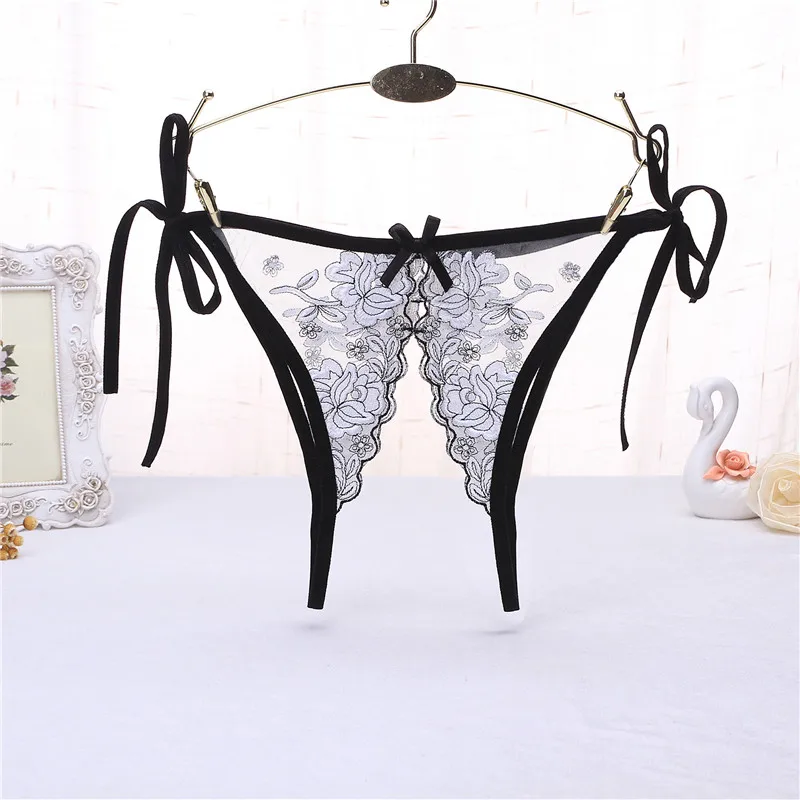 Style 2 White Эротическое женское белье с вышивкой, Эротические трусики, открытая промежность, порно, интимное сексуальное нижнее белье, трусики с вырезами для секса - Цвет: Style 2 White