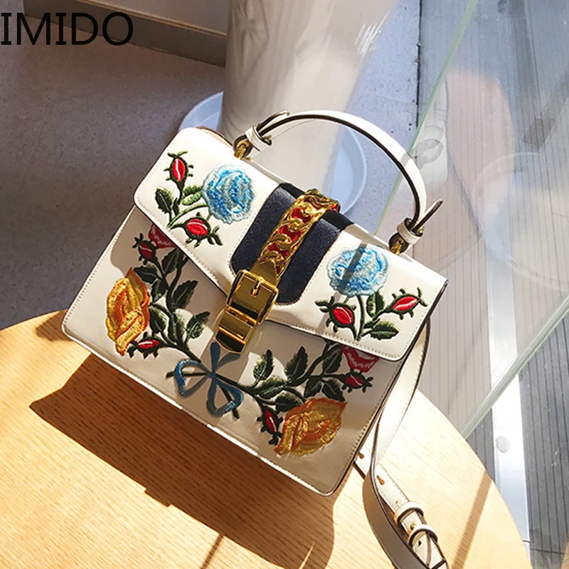 IMIDO роскошная Брендовая женская сумка с цветочным узором высокое качество через