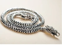 new s925 pure silver jewelry man necklace vintage domineering dragon scale manufacturers selling thai silver necklace for man