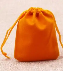 orange 10 шт./лот 7x9 см небольшой шнурок черные красные бархатные украшения сумка подарки Ювелирные сумки Свадебные Рождественские мешки для упаковки - Цвет: orange