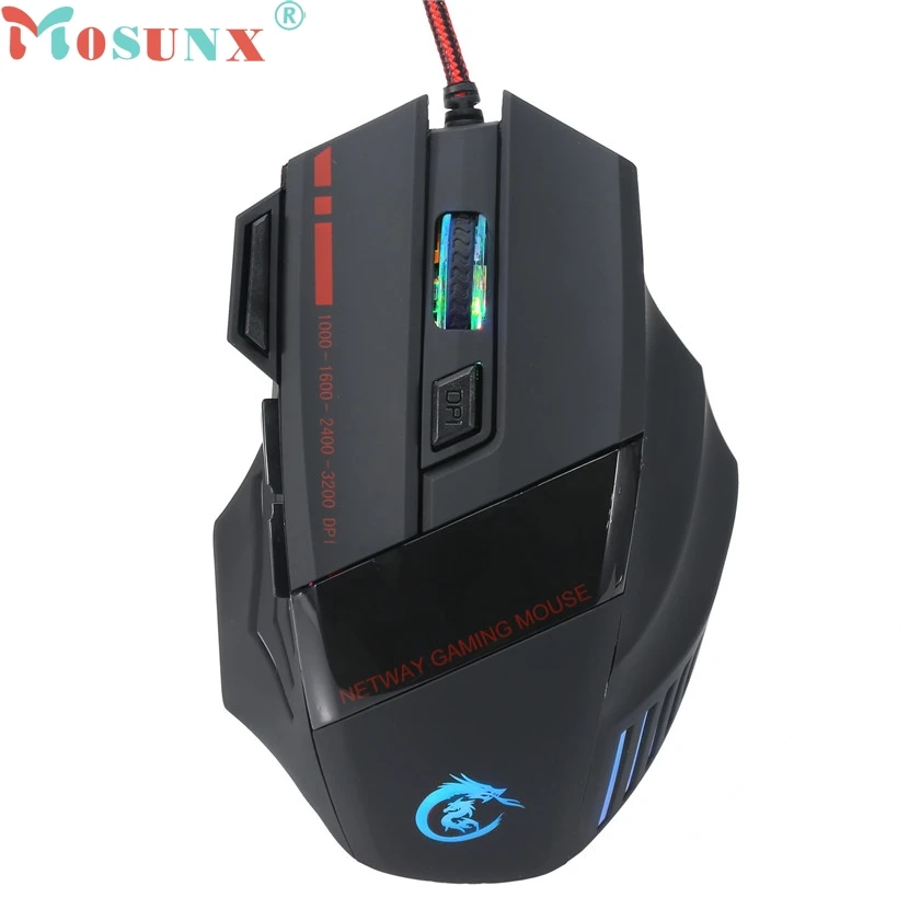 Mosunx популярная оптическая USB Проводная профессиональная игровая мышь 3200 DPI 7D