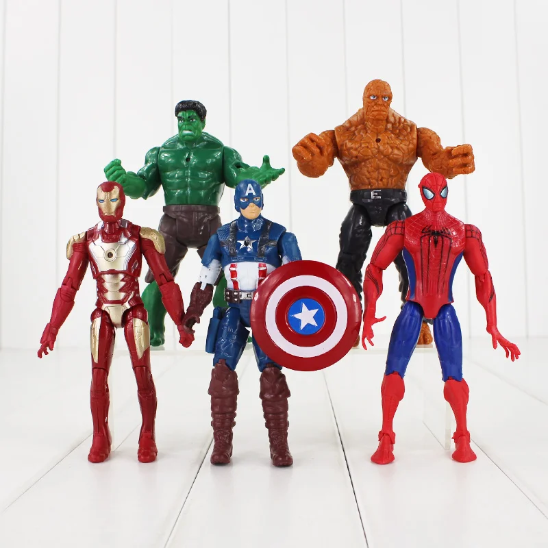 Горячая продажа волнистых волос 16 см Мстители цифры super hero игрушка кукла Халк Капитан Америка Человек паук