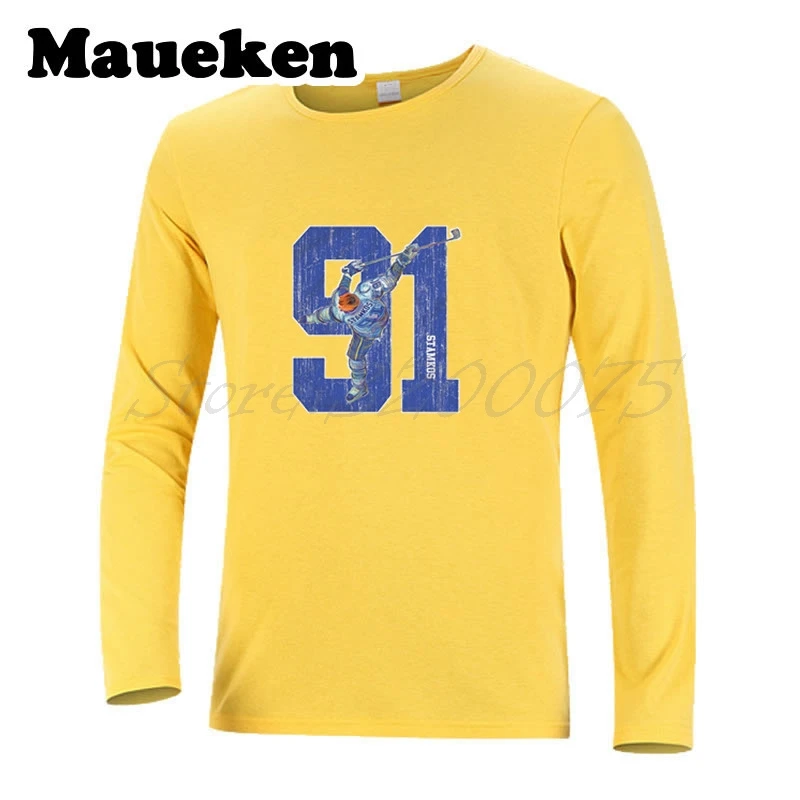 Мужская футболка с длинным рукавом на осень и зиму #91 Steven Stamkos Tampa bay W1029036 | одежда