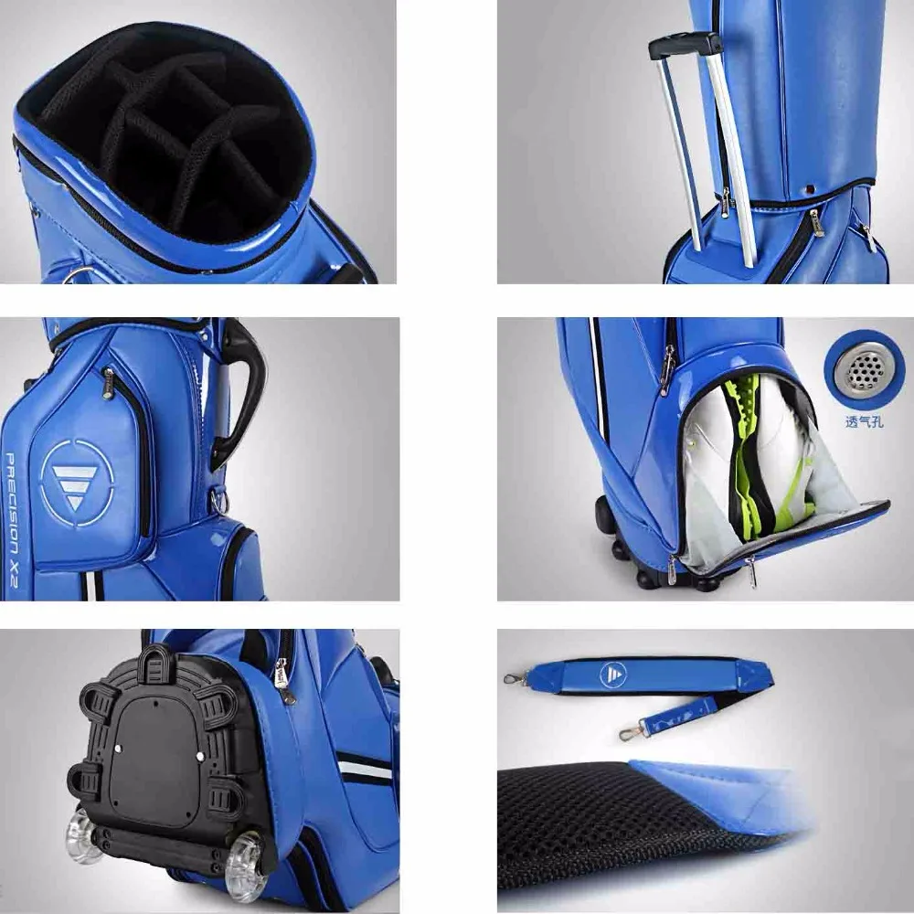 PGM New Golf Standard Bag Portable Golf Travel Bag Pu Cover Thicken Air Bag With Wheels
