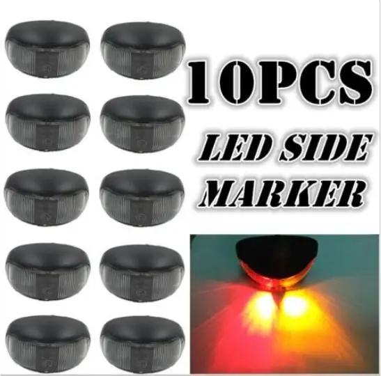 10x автомобиль Янтарный/красный боковой маркер грузовик габаритные огни трейлер 2