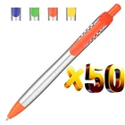 50 шт., серебряные пластиковые шариковые ручки насадка