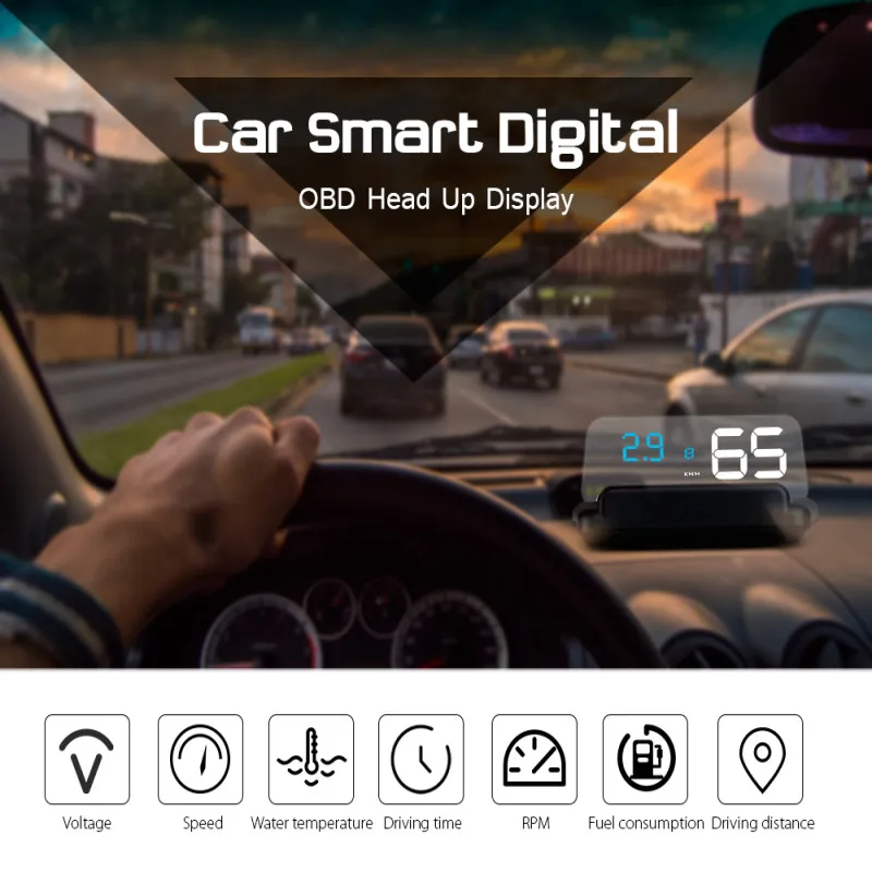 Универсальный C500 автомобиля HUD 5 дюймов Smart Digital головой вверх Дисплей