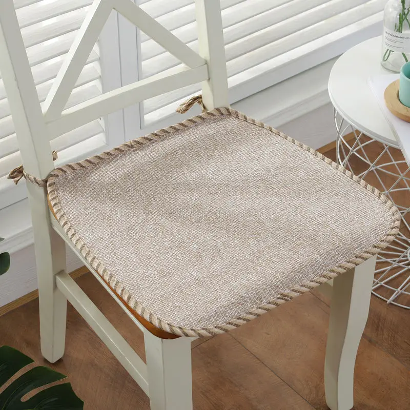 Beige Horseshoe Высококачественная Подушка для стула, декоративная подушка для дома и офиса, одноцветная подушка для сиденья, может быть зафиксирована на стуле, всесезонный коврик для сидения - Цвет: Beige Horseshoe