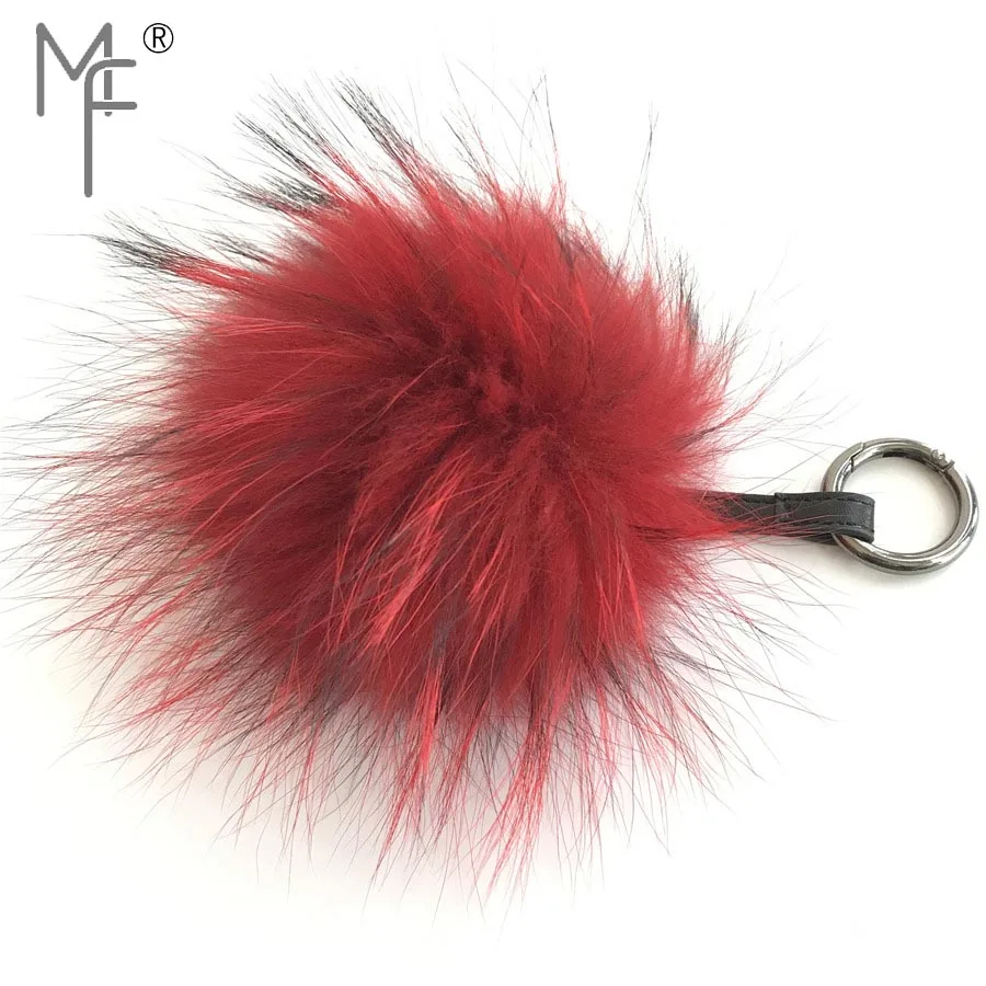 Магия Мех животных-Настоящее енота животных мяч pom Для женщин сумка кошелек Шарм