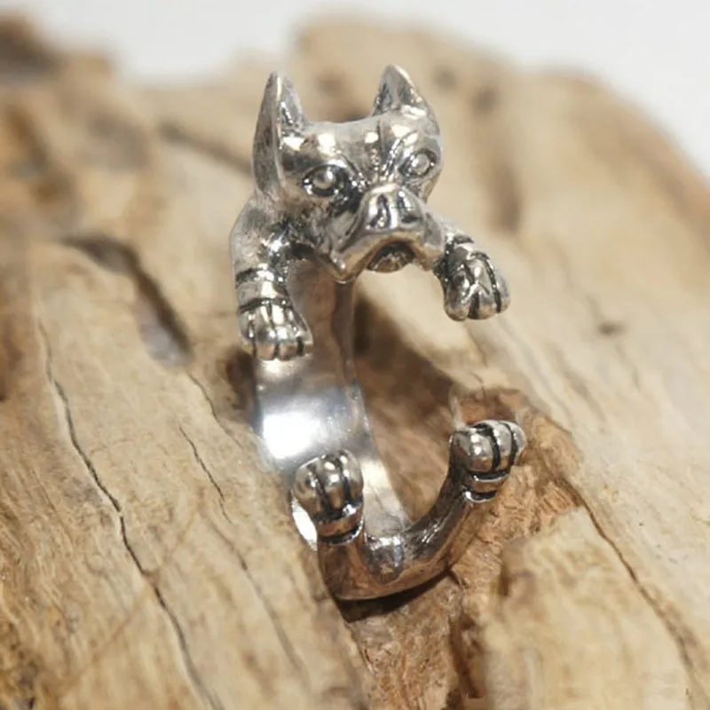 Падение доставка Европейский вязанный кожанный Ретро панк питбультерьер ручной