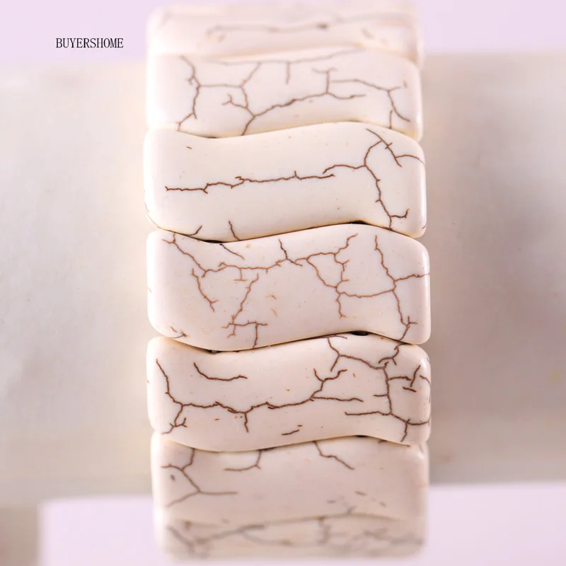 White Turquoise Женские ювелирные изделия стрейч натуральный камень бусины белый красный зеленый браслет из говлита " 1 шт H912-914 - Окраска металла: White Turquoise