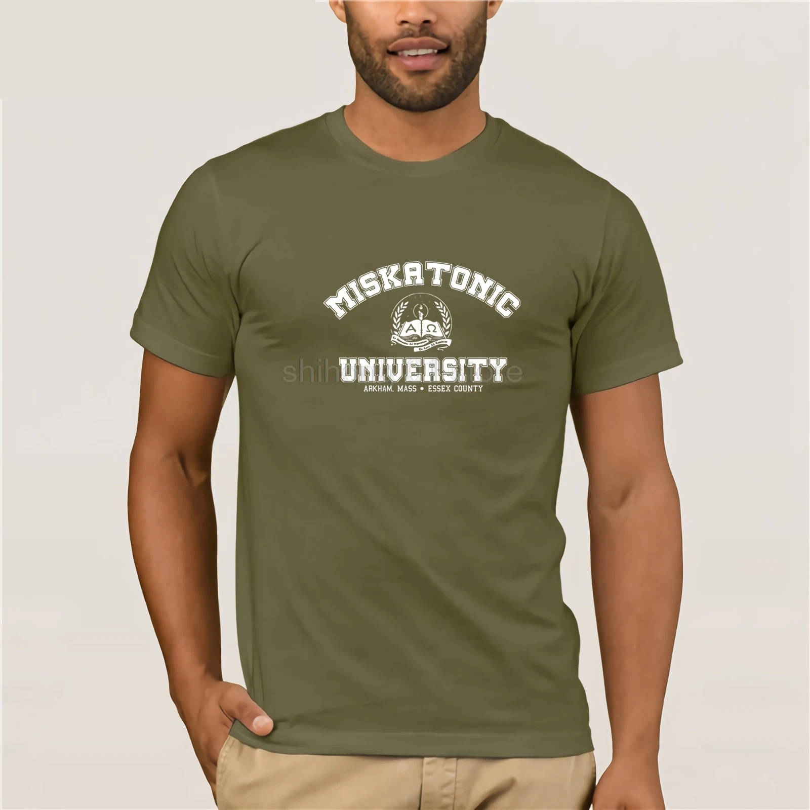 Новинка 2019 Повседневная футболка из 100% хлопка с принтом книги Miskatonic University arкхэм