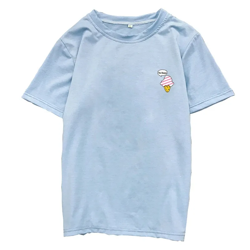 

Lovely T Shirt Women O Neck Short Sleeve Summer Kawaii Ice Cream Print Shirt Korean Casual Femme Harajuku Tee Ladies Tops Tshirt