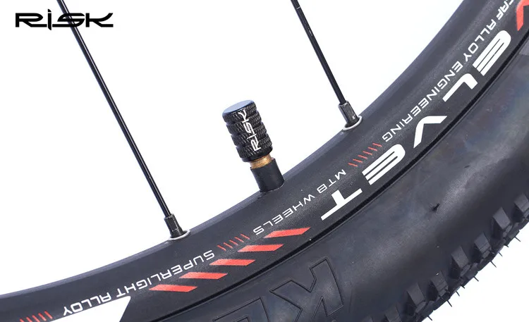 Черный RISK Mtb/Шоссейный велосипед колпачок клапана алюминиевый 7075 CNC Американский клапан колпачок шины аксессуар для велосипеда 2 шт./лот - Цвет: Черный