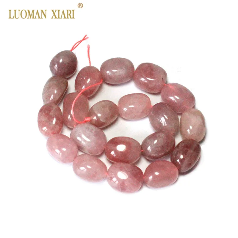 Rose quartz AAA натуральный драгоценный камень розовые кристаллы аметиста уникальные почти овальные формы каменные бусины для самостоятельного изготовления ювелирных изделий браслет, ожерелье 15*20 мм - Цвет: Rose quartz