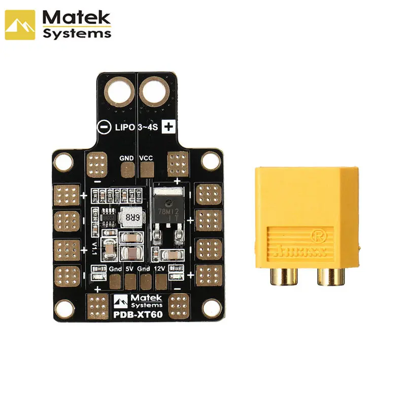 Matek System PDB XT60 W/BEC 5V & 12V 2oz медь для радиоуправляемого вертолета FPV Quadcopter Muliticopter Drone