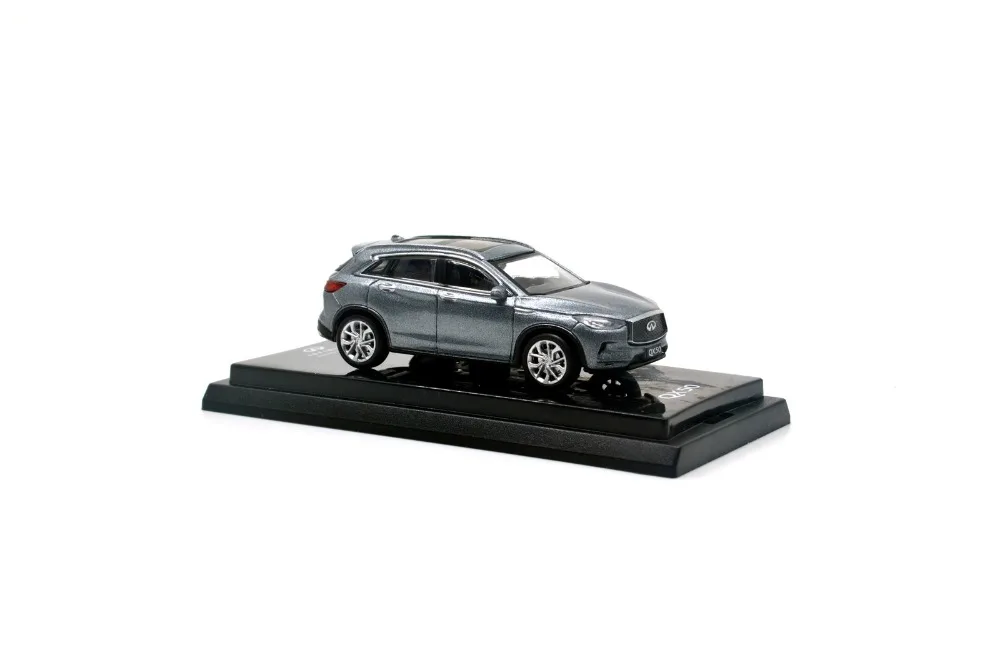 1/64 1:64 масштаб Infiniti QX50 2018 серая литая металлическая игрушка Миниатюрная модель