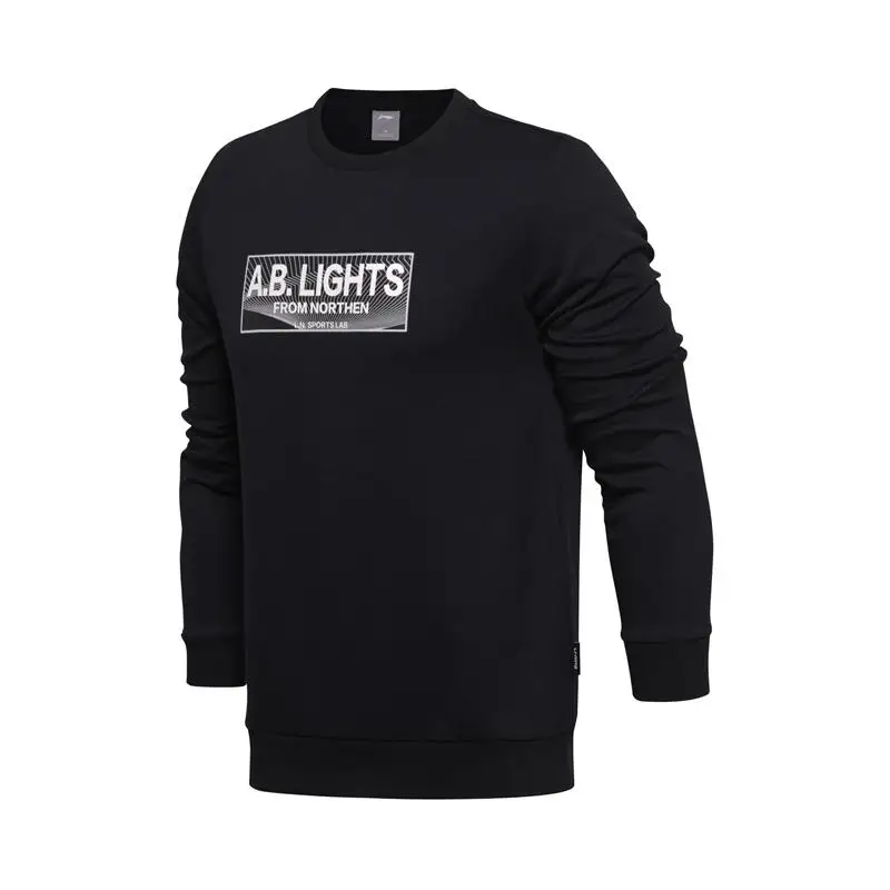 Li-Ning, новинка 87%, мужская спортивная серия жизни, свитера, обычная посадка, 13% хлопок, полиэстер, подкладка, спортивные топы AWDM751 CONF17 - Цвет: AWDM751 1H