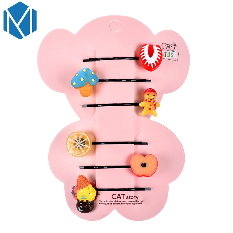 M MISM 1 комплект = 6 шт. милые детские заколки для девочек в форме фруктов волос