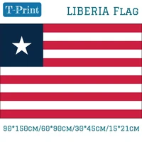 the republic of liberia national flag 3x5ft banner polyester car flag 90150cm6090cm1521cm