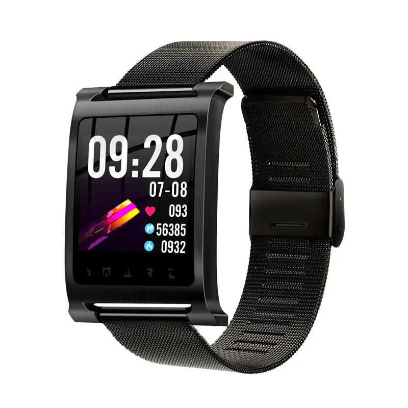 black with metal Смарт-часы Greentiger K6, IP68, водонепроницаемые, цветной экран, пульсометр, умный Браслет, монитор сна, фитнес-трекер, умный Браслет - Цвет: black with metal