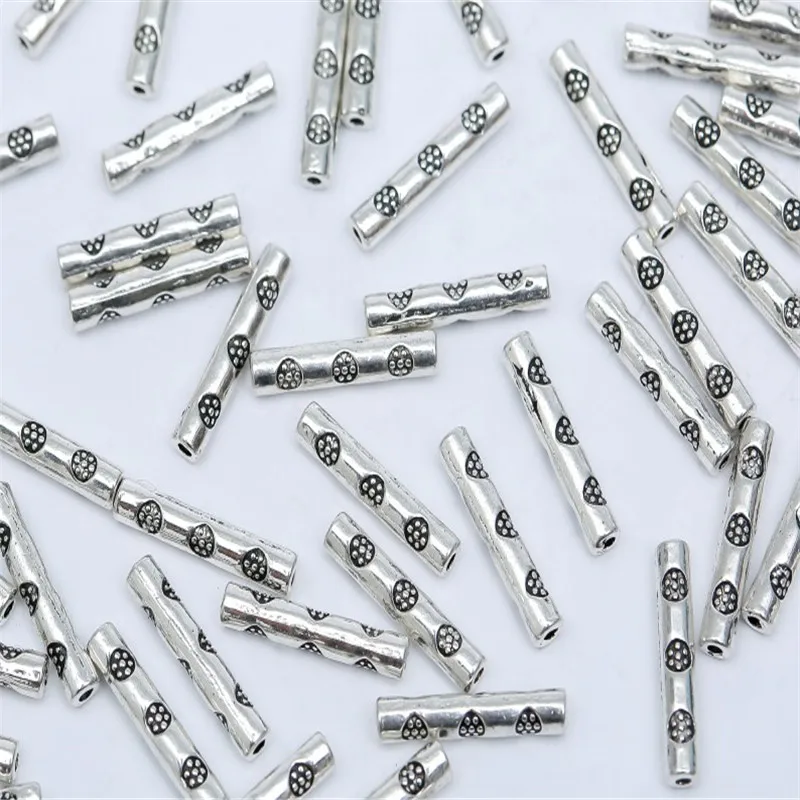 100Pcs-9mm x 2mm 27 стилей тибетская серебряная трубка металлические бусины Spacer Бусины для самостоятельного изготовления украшений трубки Подвески для изготовления ювелирных изделий 20/50/100 шт - Цвет: 100Pcs-9mm x 2mm