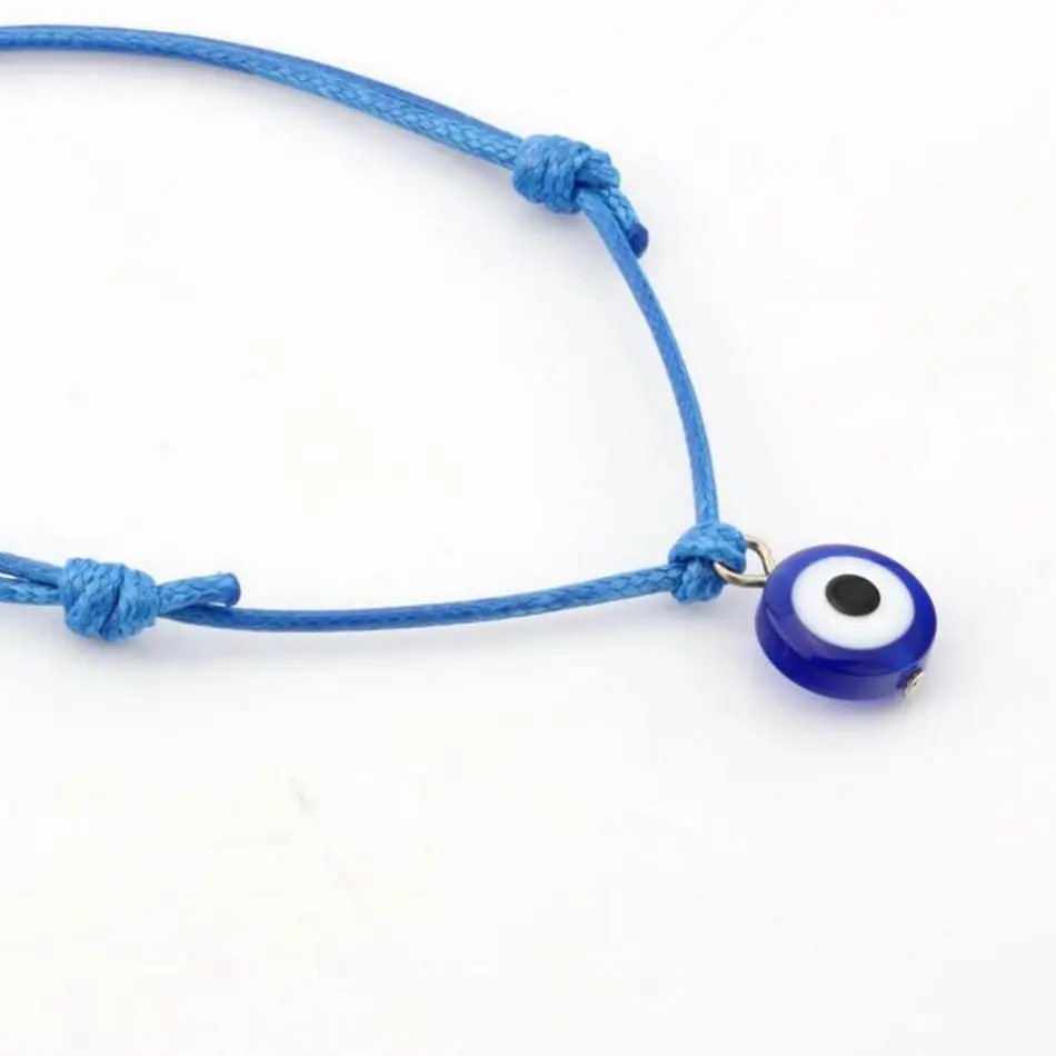 

9pcs Mixed color Acrylic Eye Beads Charms Wax rope Adjustable Bracelets S113L68