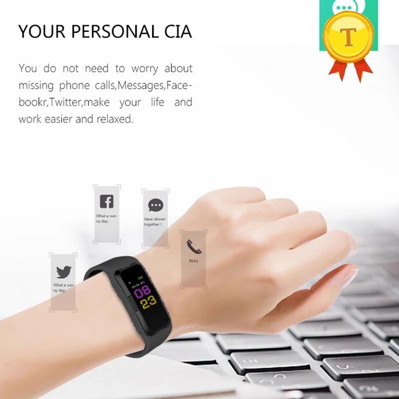 Новейший цветной фитнес-браслет с Android и ios Водонепроницаемый Фитнес-браслет