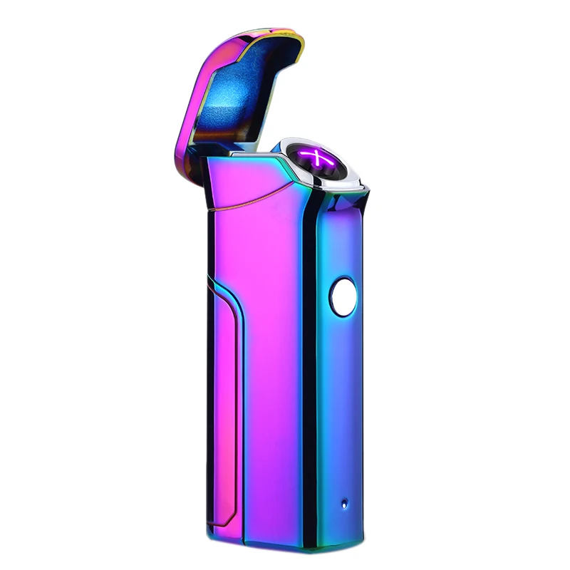Blue Двойная дуга Usb зарядка сменная электрическая плазменная Зажигалка Ветрозащитная Электронная зажигалка предохранитель для сигарет сигары - Цвет: Blue