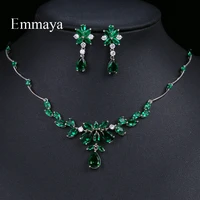 emmaya exquisite pendant shiny colorful jewelry clavicle party dinner design cubic zircon pendant necklaces set for lady