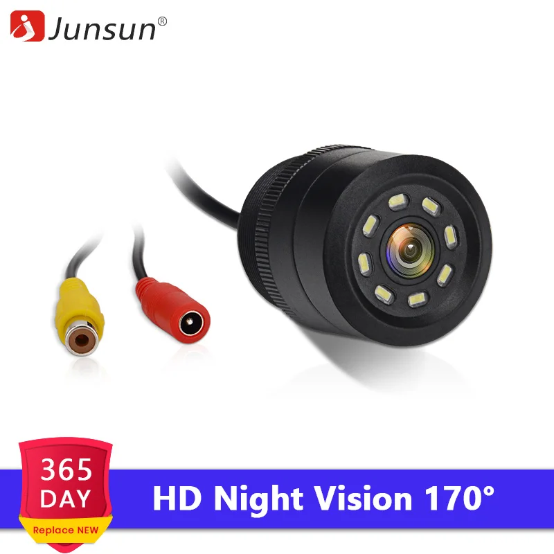 Junsun автомобильная DVD камера заднего вида 8 светодиодный HD с ночным видением 170