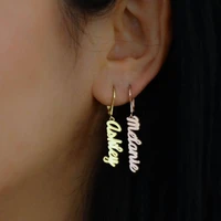 name earrings for women stainless steel handmade stud earrings bridesmaid gift bff personalized earrings letters eardrop