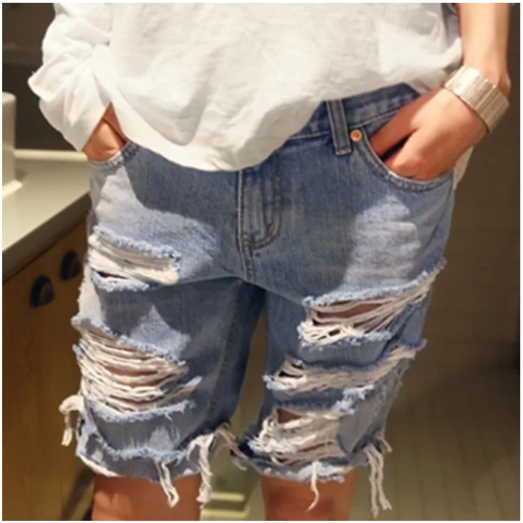 New sexy long jeans shorts women summer 